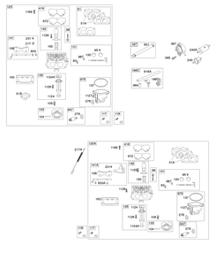 Carburetor, Fuel Supply Diagram and Parts List for 44R677-0003-G1 400000 - 699999 Briggs and Stratton Engine